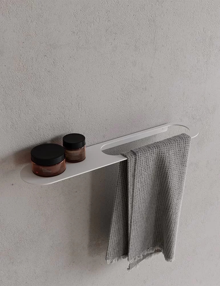 Porte-serviettes avec étagère en inox CB 100, de Copenhagen Bath