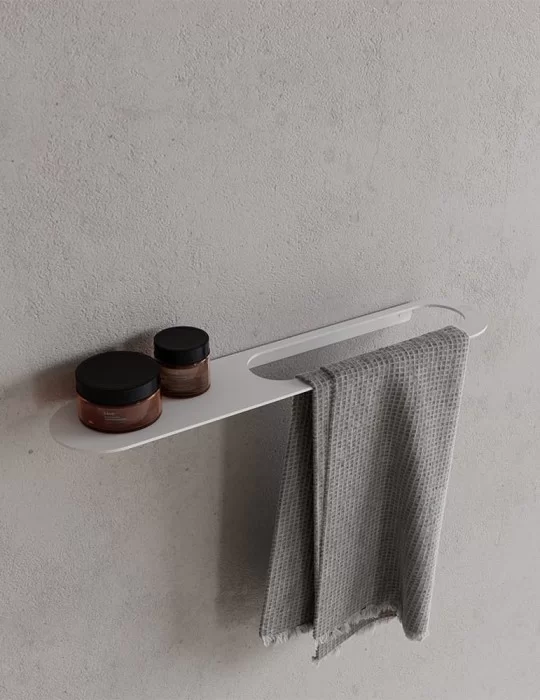 Porte-serviettes avec étagère en inox CB 100, de Copenhagen Bath