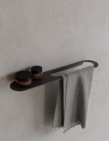 Porte-serviettes avec étagère en inox CB 100, de Copenhagen Bath