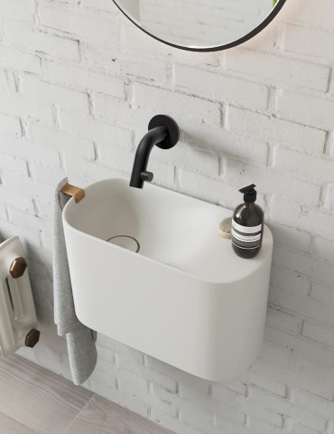 Pack pour toilettes design : lave-mains P'tit et robinet Kaldur mural