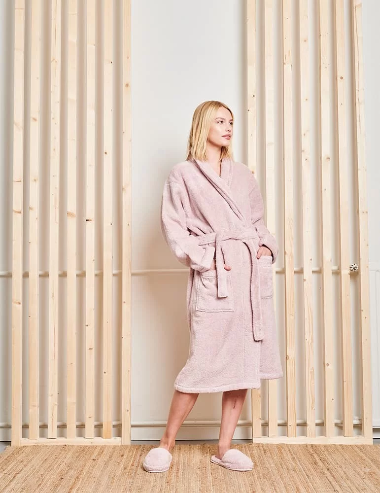 Peignoir unisex taille M finition rose