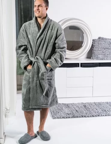 Peignoir unisex taille L finition gris foncé 2