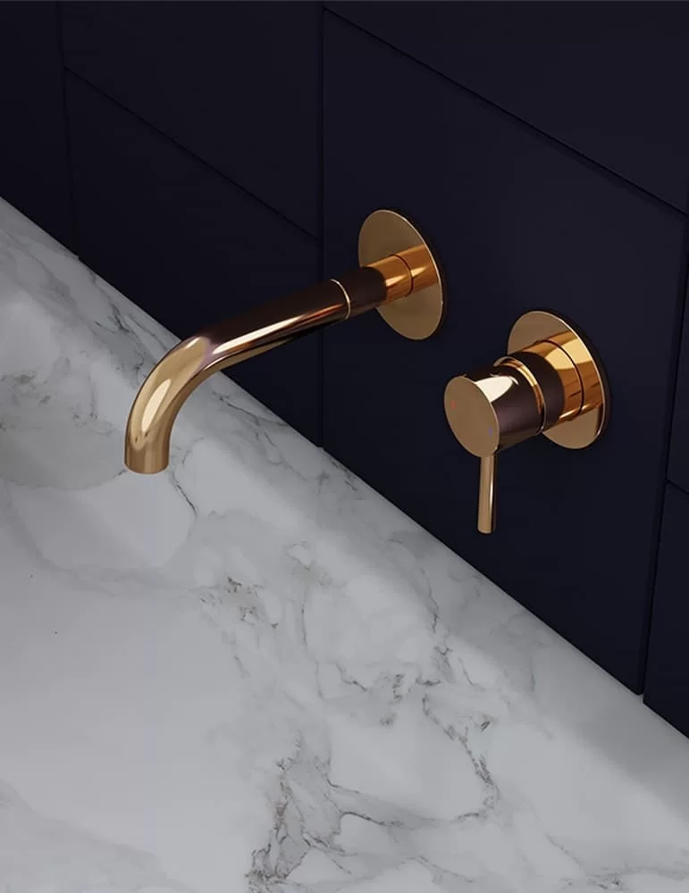 Mitigeur à encastrer doré pour lavabo Cien.