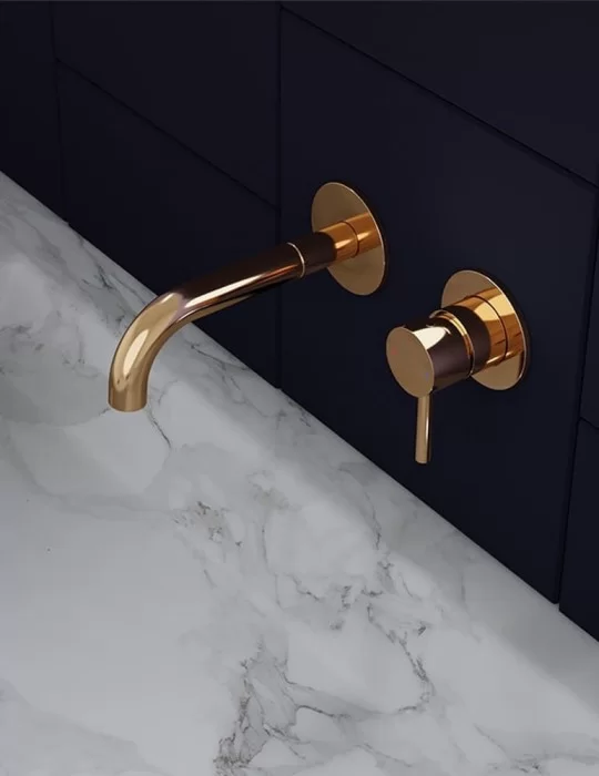 Mitigeur à encastrer doré pour lavabo Cien.