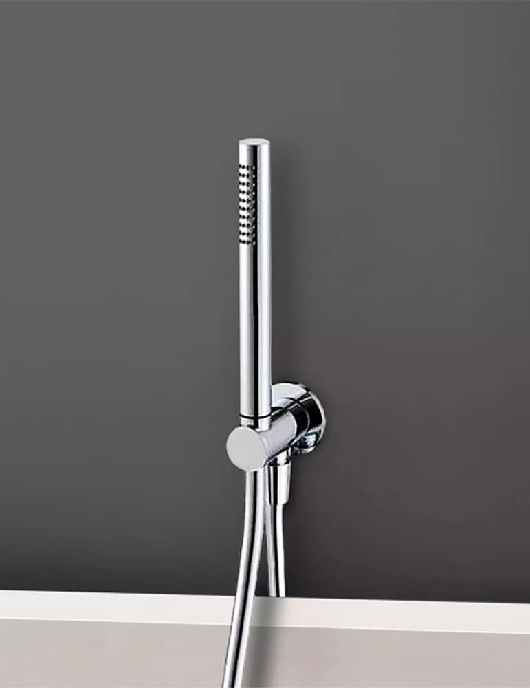 Mitigeur mural douche avec douchette et flexible, Treemme. Blanc mat