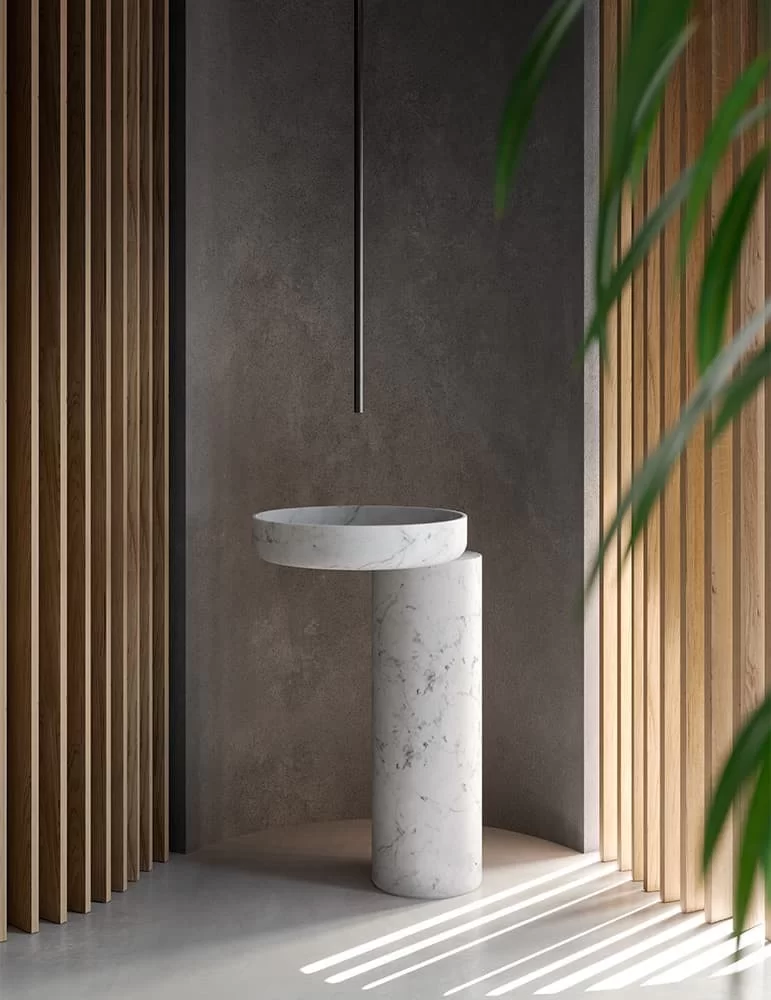 Lavabo design sur colonne O_O, de Rexa Design