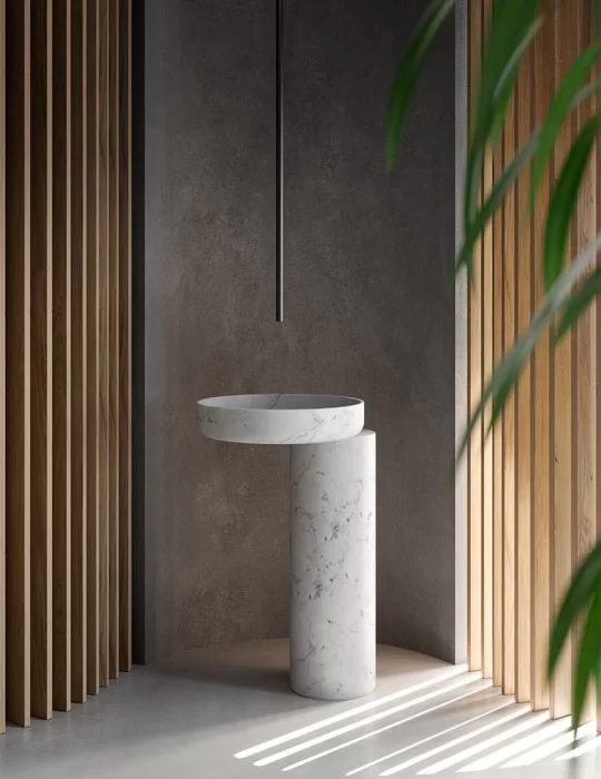 Lavabo design sur colonne O_O, de Rexa Design