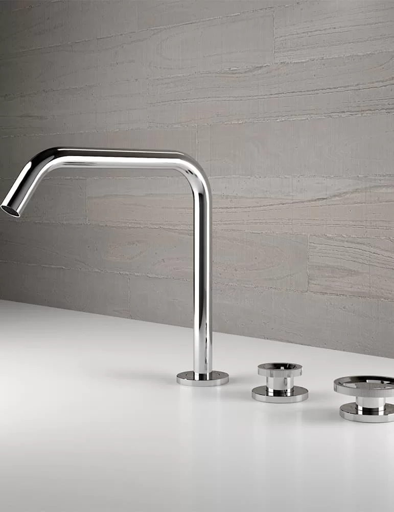 Robinetterie lavabo 3 trous bec haut Tibò