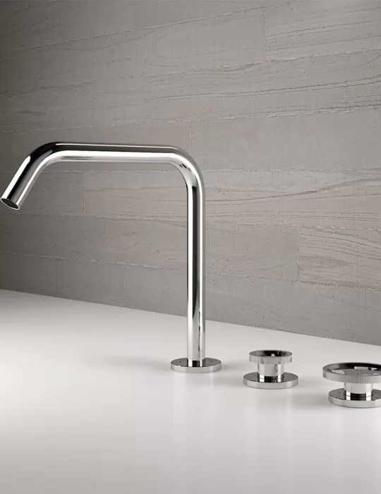 Robinetterie lavabo 3 trous bec haut Tibò