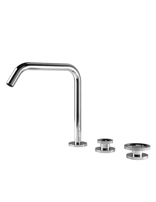 Robinetterie lavabo 3 trous bec haut Tibò