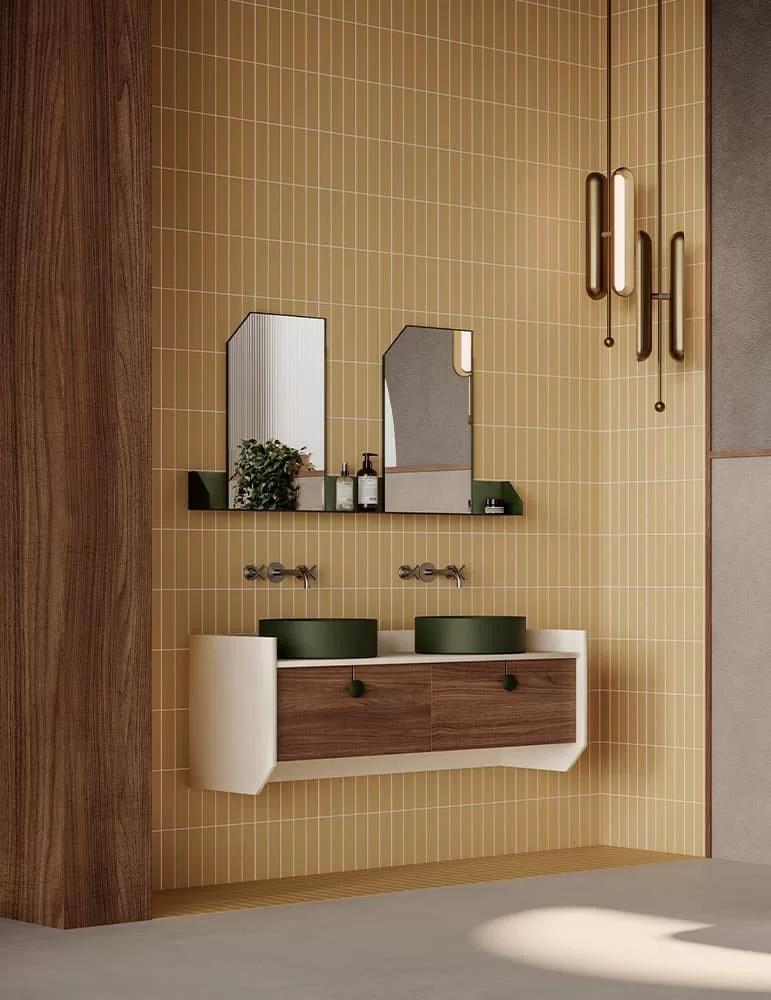 Meuble salle de bain double vasque Swing, d'EX.T DESIGN.