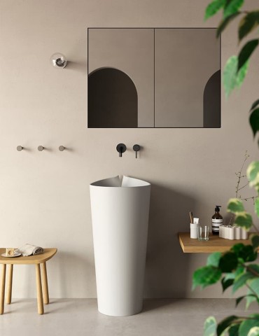 Lavabo design sur colonne Smoking, de Rexa Design