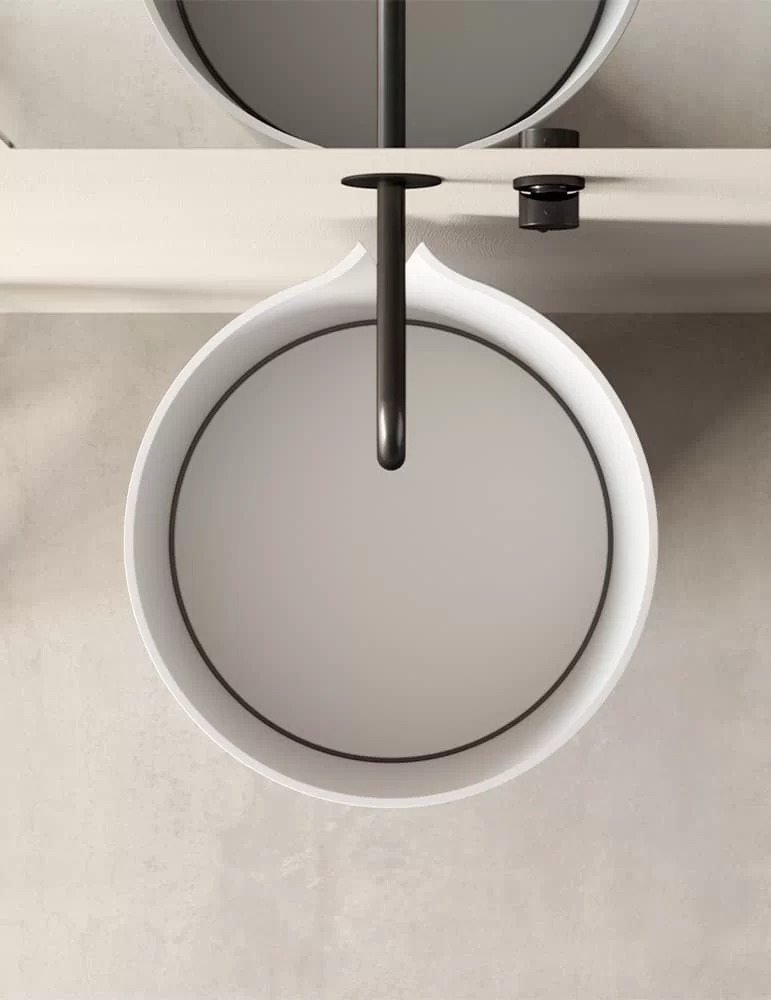 Lavabo design sur colonne Smoking, de Rexa Design