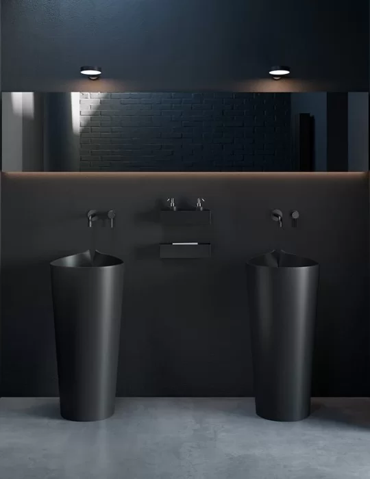Lavabo design sur colonne Smoking, de Rexa Design Lavabo design sur colonne Smoking, de Rexa Design