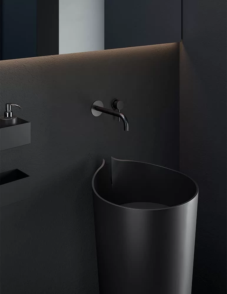 Lavabo design sur colonne Smoking, de Rexa Design