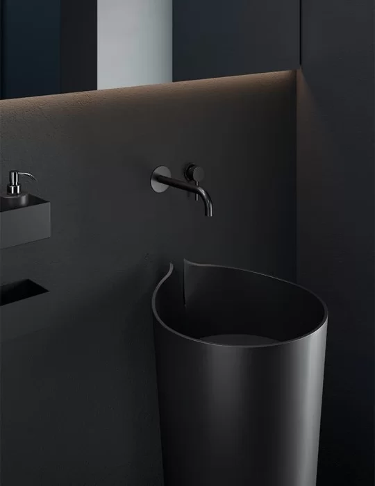 Lavabo design sur colonne Smoking, de Rexa Design