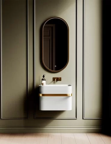 Lavabo suspendu Yuno Rail Gold. Copenhagen Bath. 2