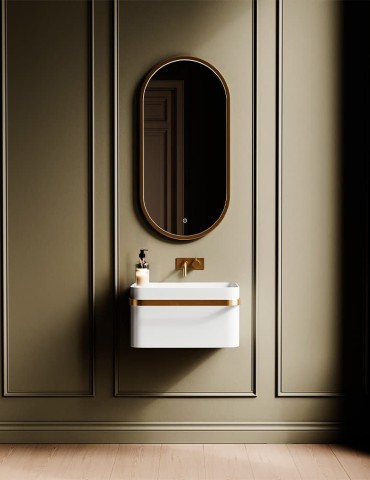 Lavabo suspendu Yuno Rail Gold. Copenhagen Bath.