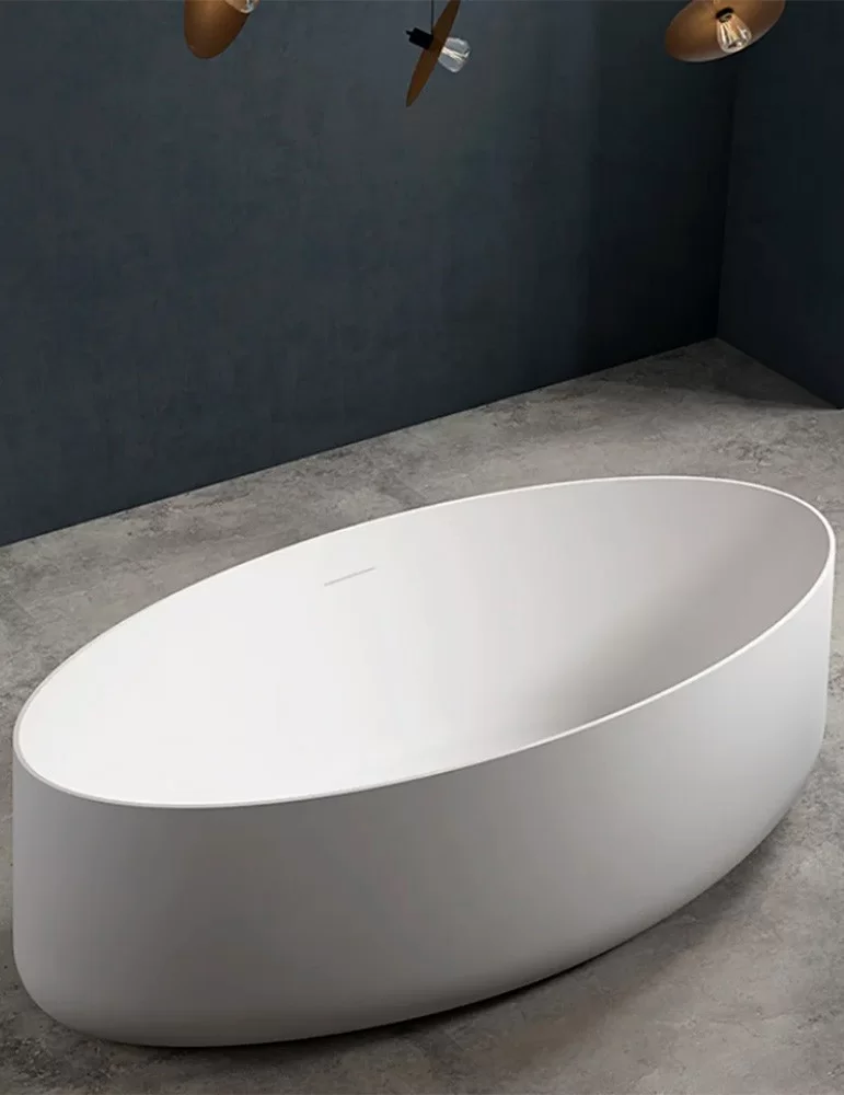 Baignoire îlot en acrylique mat Oval