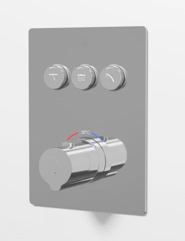 EN STOCK : Thermostatique de douche 3 sorties Cien. CHROME. 2