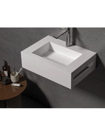 Lave-mains design en solid surface River 2