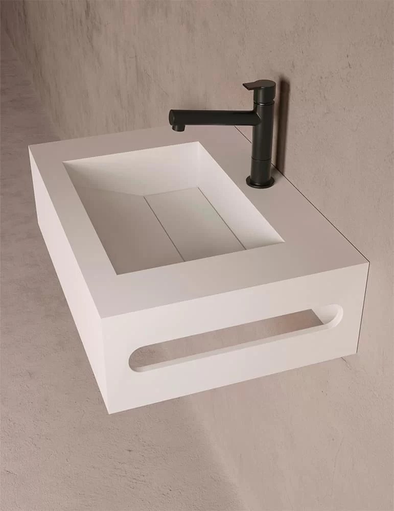 Lave-mains design en solid surface River