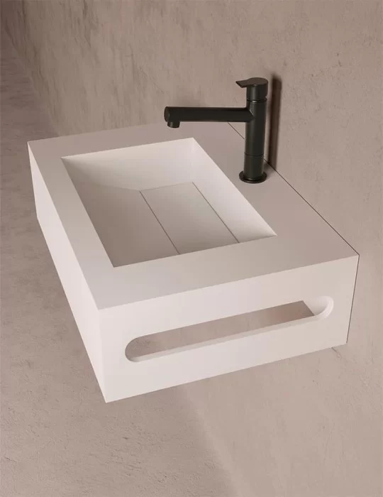 Lave-mains design en solid surface River