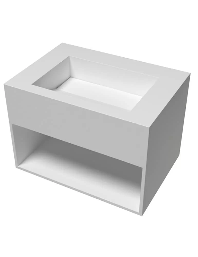 Lave-mains design en solid surface River niche