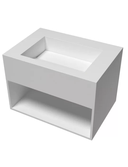 Lave-mains design en solid surface River niche