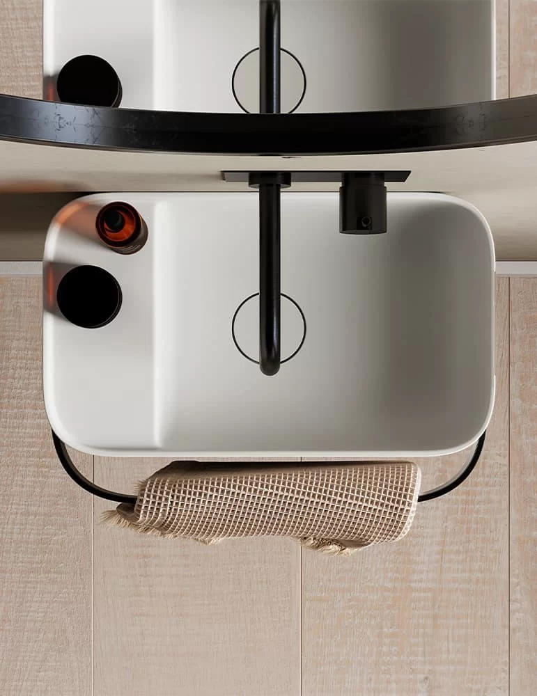 Lavabo suspendu Yuno Rail 41. Copenhagen Bath. EN STOCK.