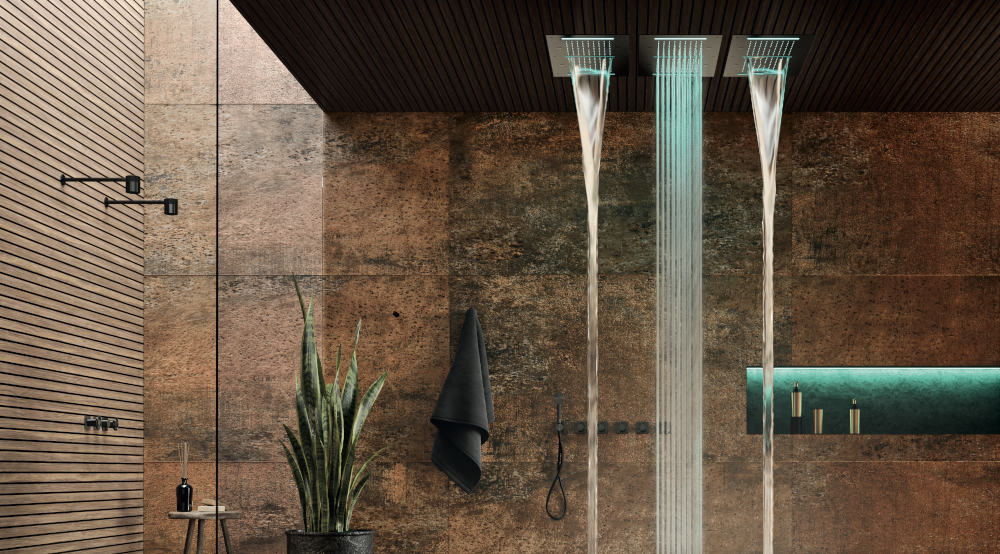 ciel de pluie dans la douche avec eclairage LED