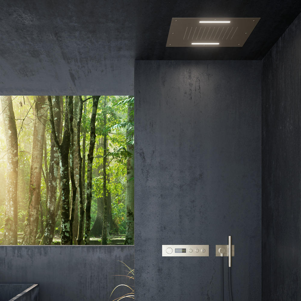 ciel de pluie dans la douche encastre