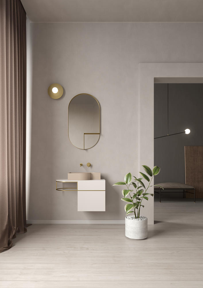 plantes dans une salle de bain contemporaine