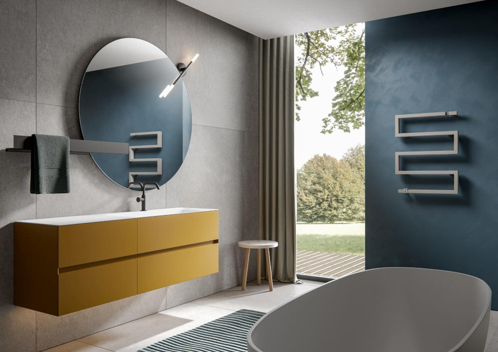 salle de bain haut de gamme avec seche serviettes design